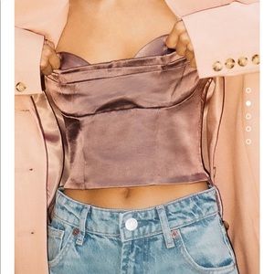 NWT Zara satin effect crop top